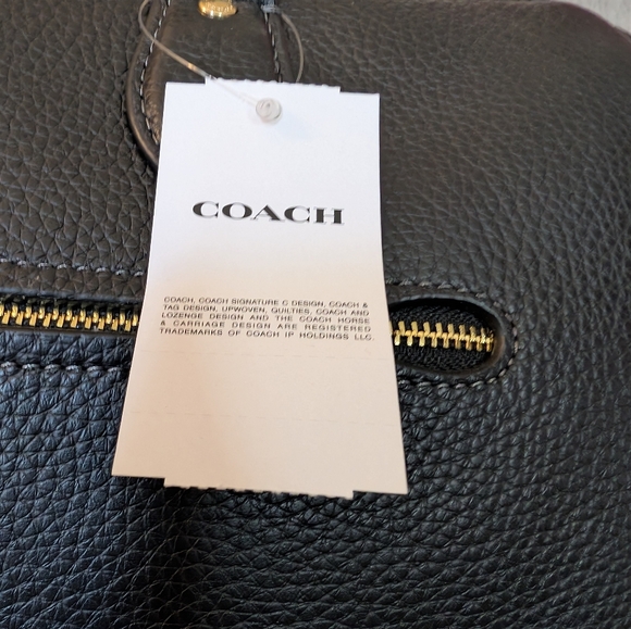 Coach Large Rowan Black Pebbled Leather - Picture 3 of 11